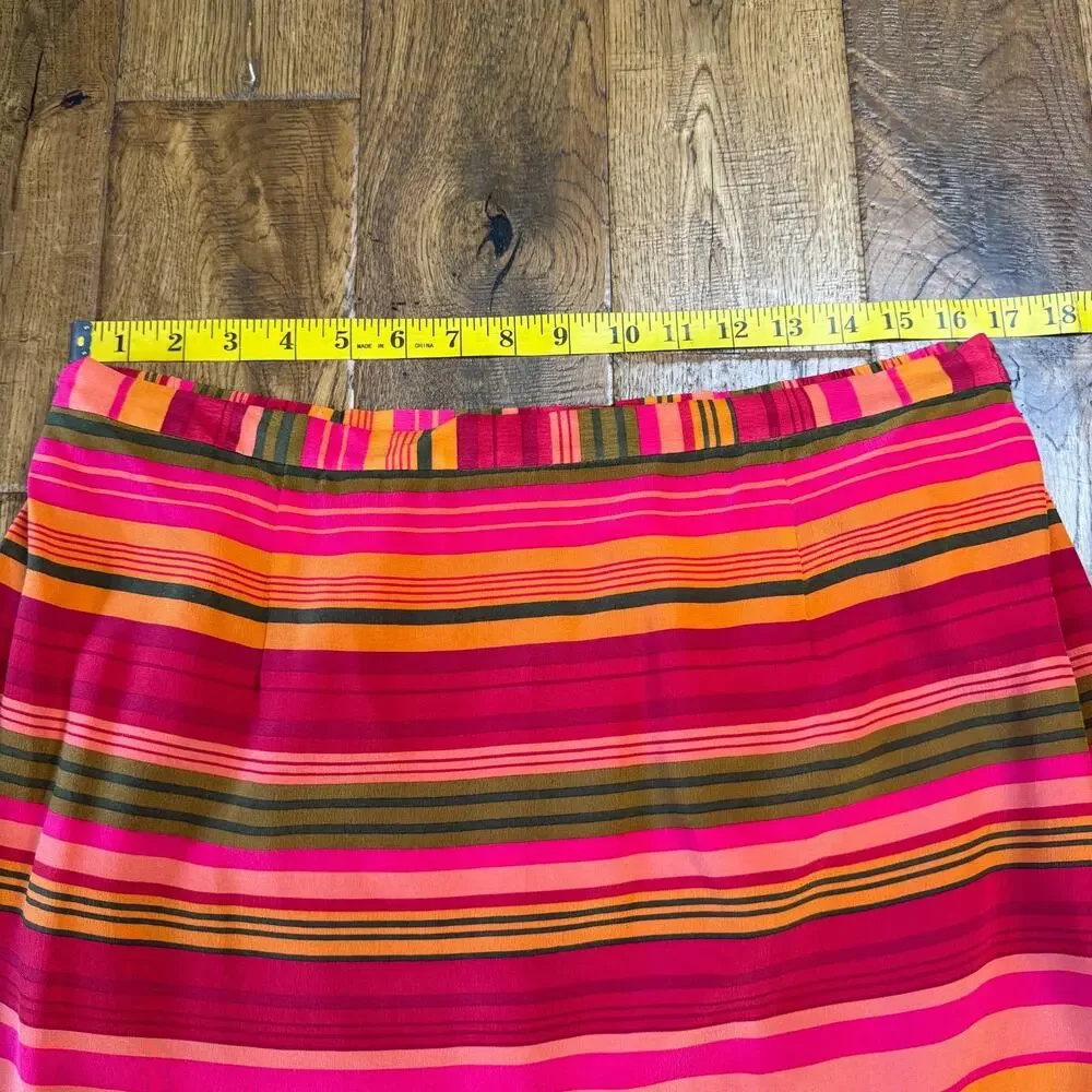 Spenser Jeremy 2 Piece Striped Dress Skirt and Top Size 16 100% Silk Chiffon - Picture 4 of 11
